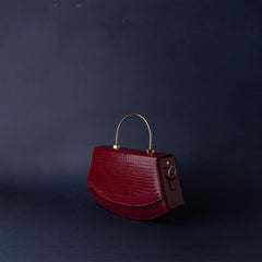 Curved Clutch Deep Red