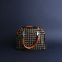 Houndstooth Double Zip Dome Bag