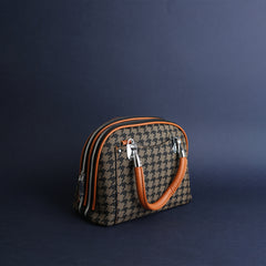 Houndstooth Double Zip Dome Bag